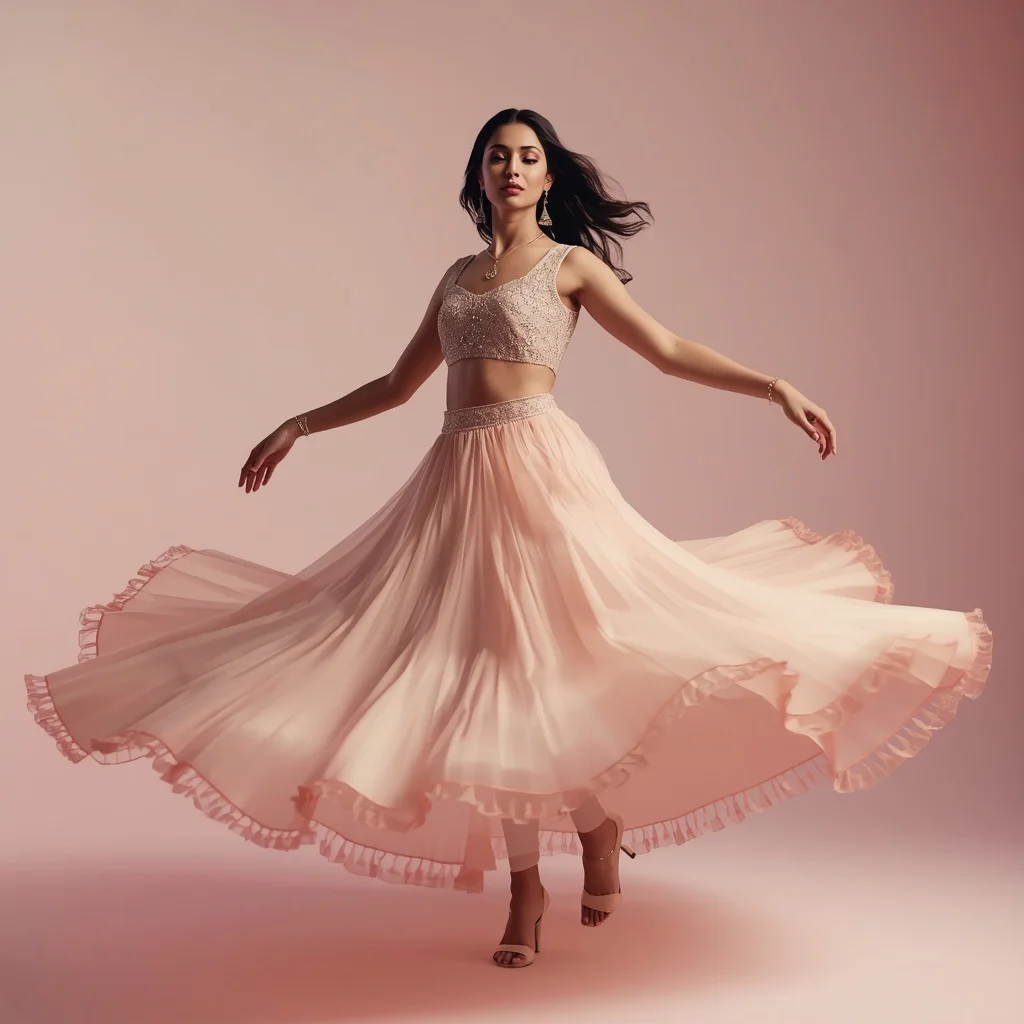Graceful Indian Woman Anarkali Circular Spin Luxurious | ai video generator prompt — AI image prompt
