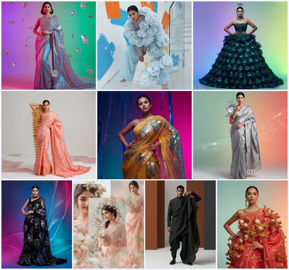 New 10 AI New Prompt Girl Instagram for Trending Saree Looks | Gemini traditional saree prompt in english