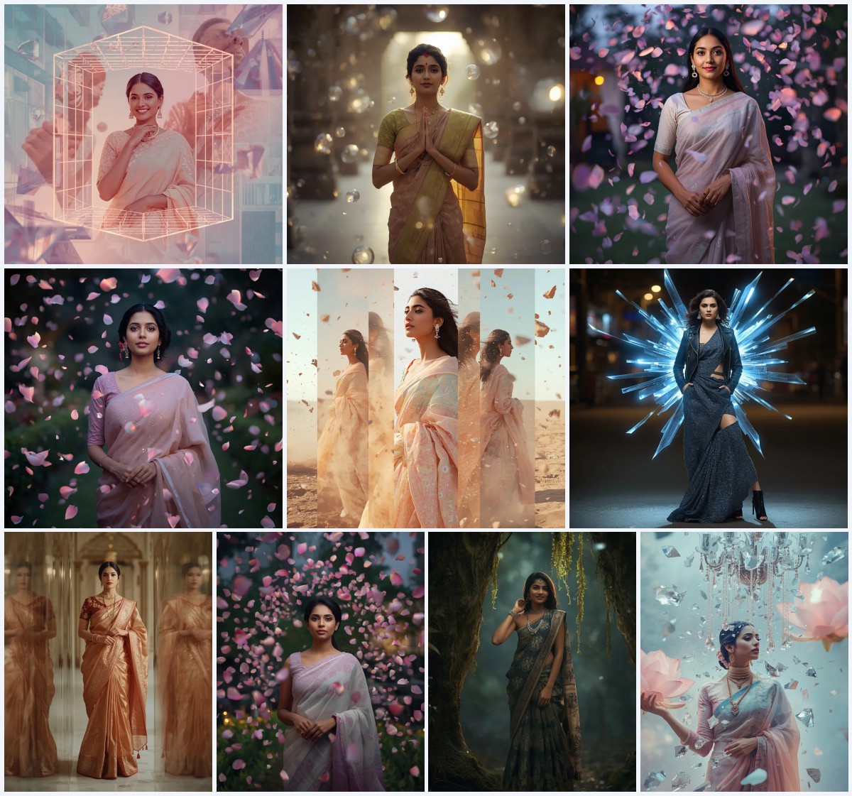 New 10 Best AI Prompts For Realistic Photos for Saree Portraits | traditional prompt for gemini ai girl