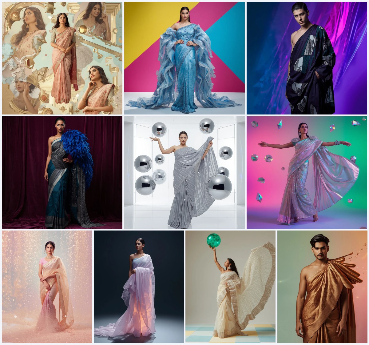 Top 10 AI New Prompt Girl Aesthetic for Artistic Saree Images | bridal saree ai prompt