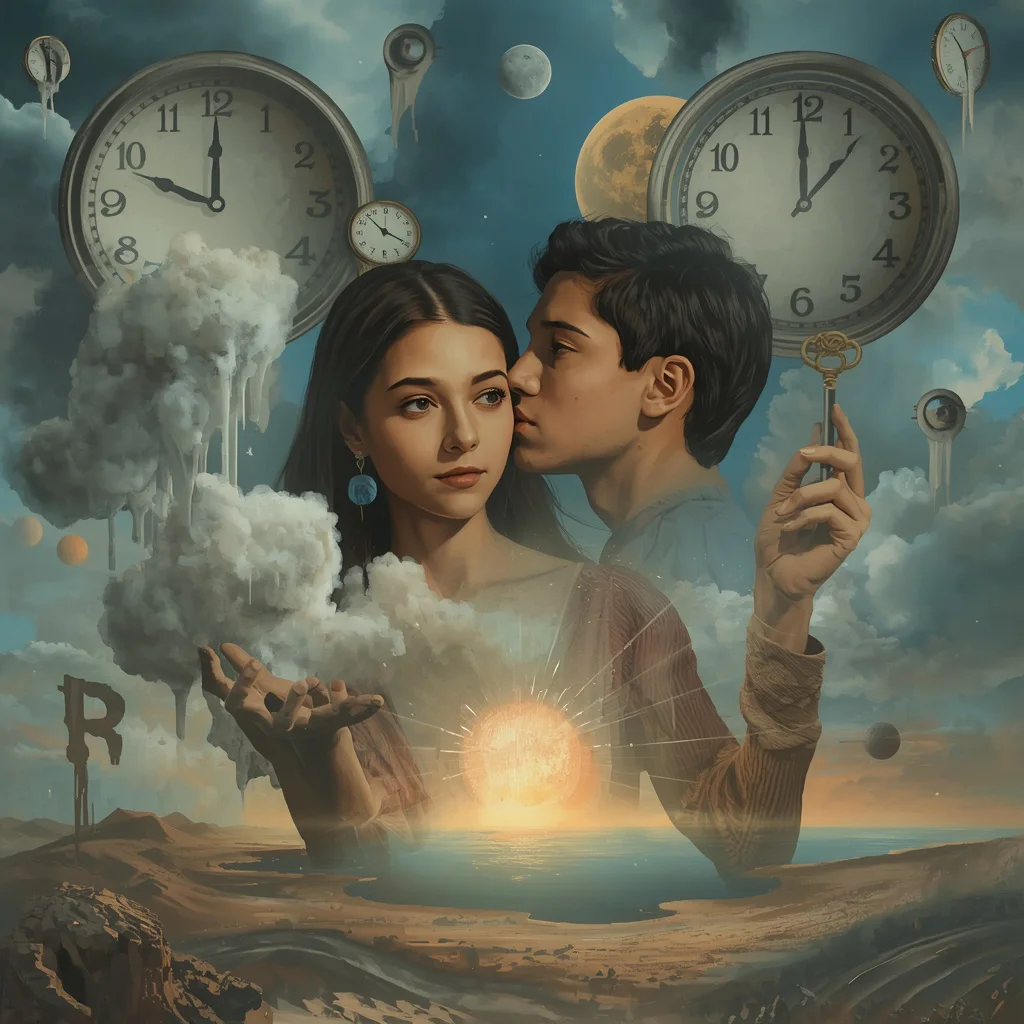 Surrealist Love Story: A Dreamlike Couple's Canvas — AI image prompt